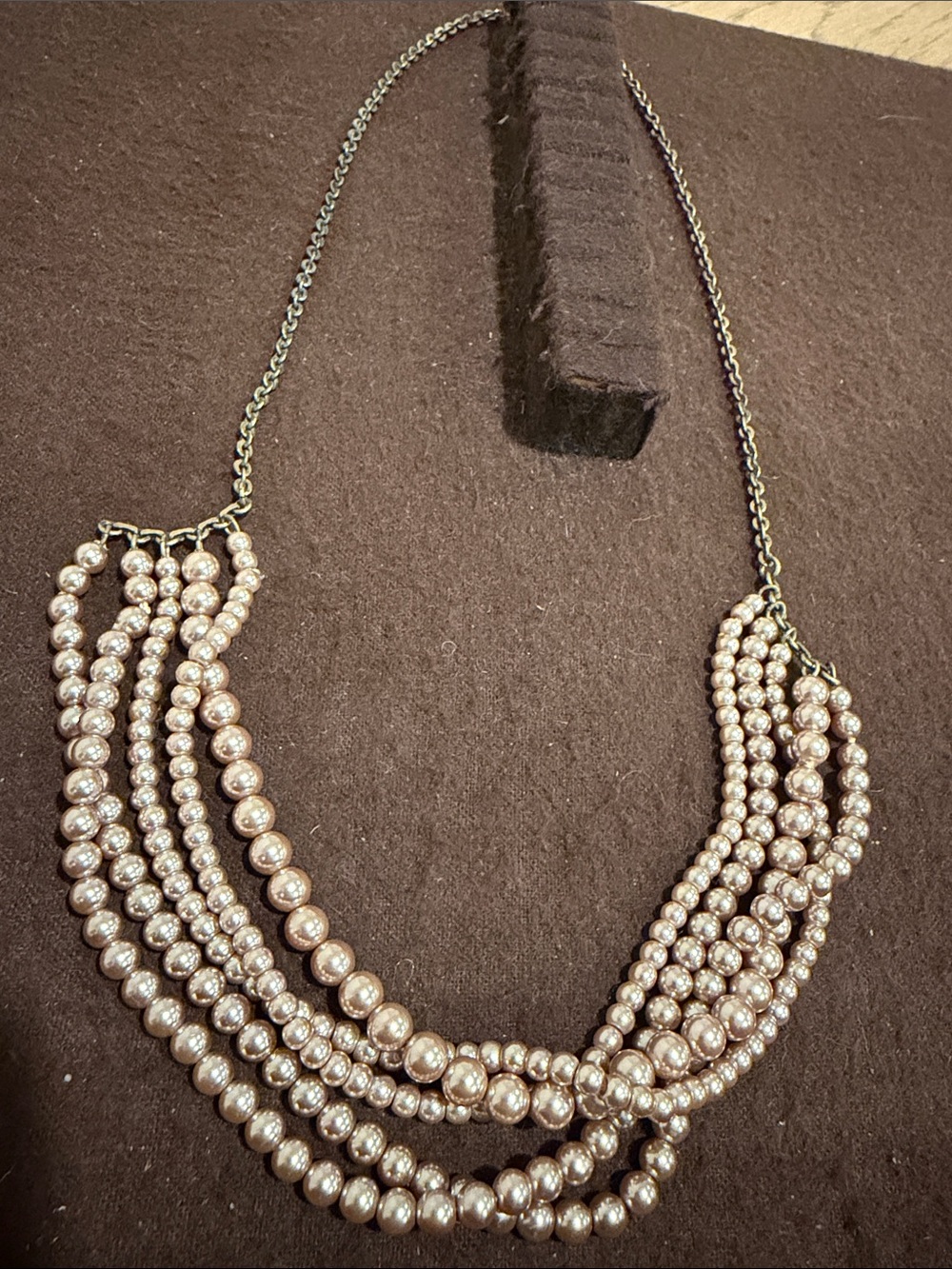 J. Crew Multi-Strand Champagne Glass Pearl Necklace 24 inches